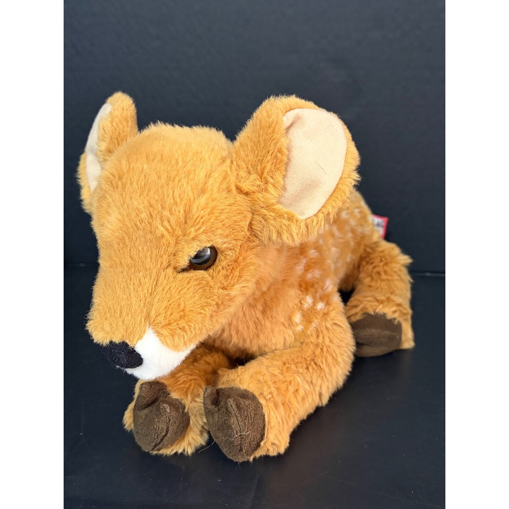 Douglas Cuddle Toys Dawn Fawn Deer Plush Spotted Lying Down Lifelike Retired 15"